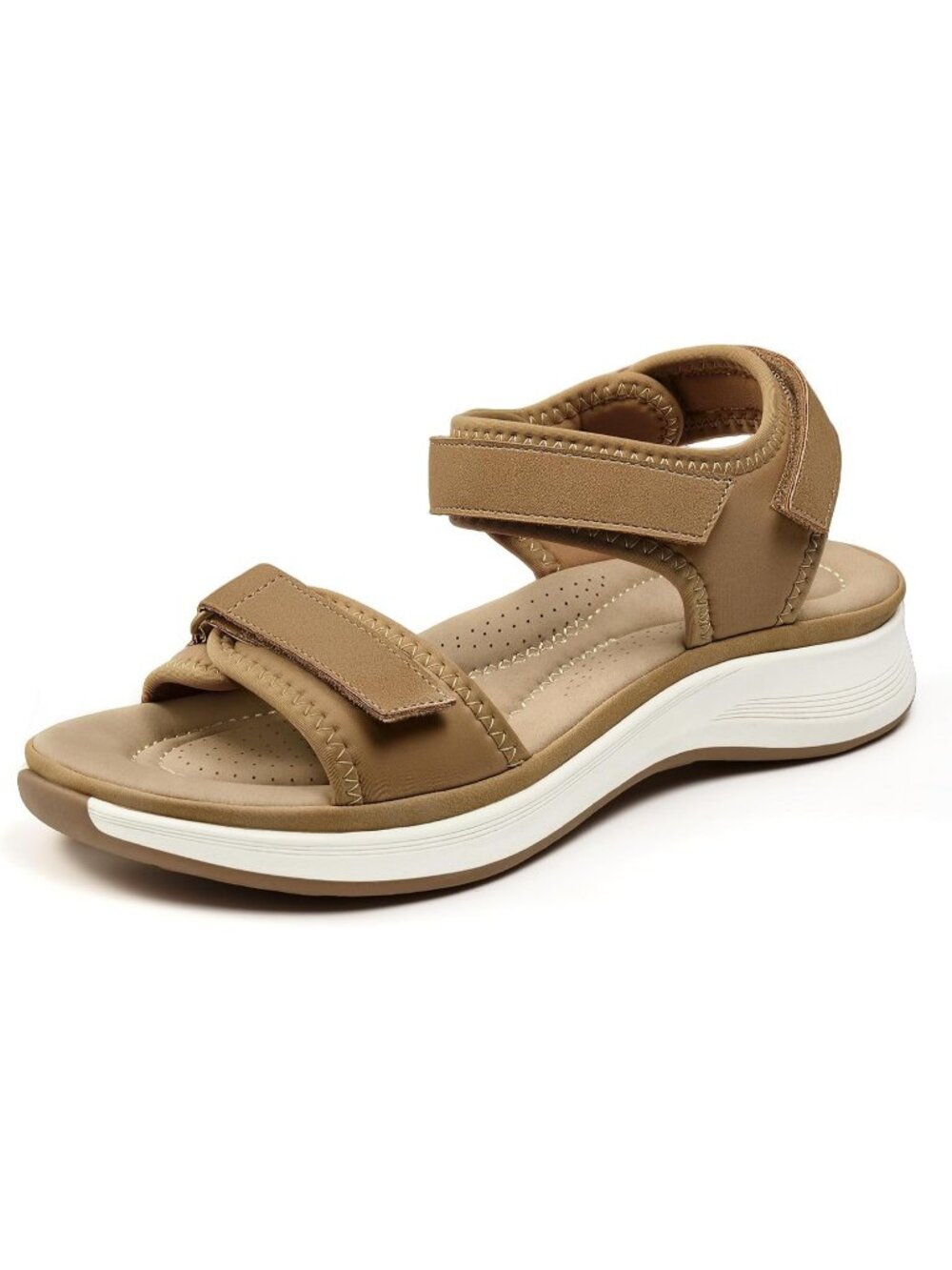 Women's Brown Lightweight Non-Slip Outsole Soft Insole Comfortable Sandal Shoes